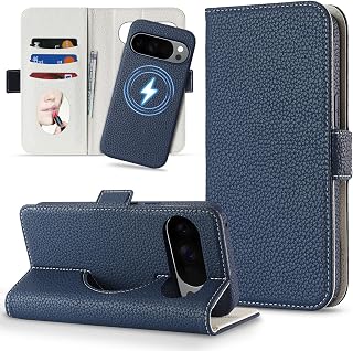 for Google Pixel 10/10 Pro Wallet Case with Card Holder, Dark Blue