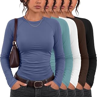 Oakgarden 5 Pack Women's Long Sleeve Shirts