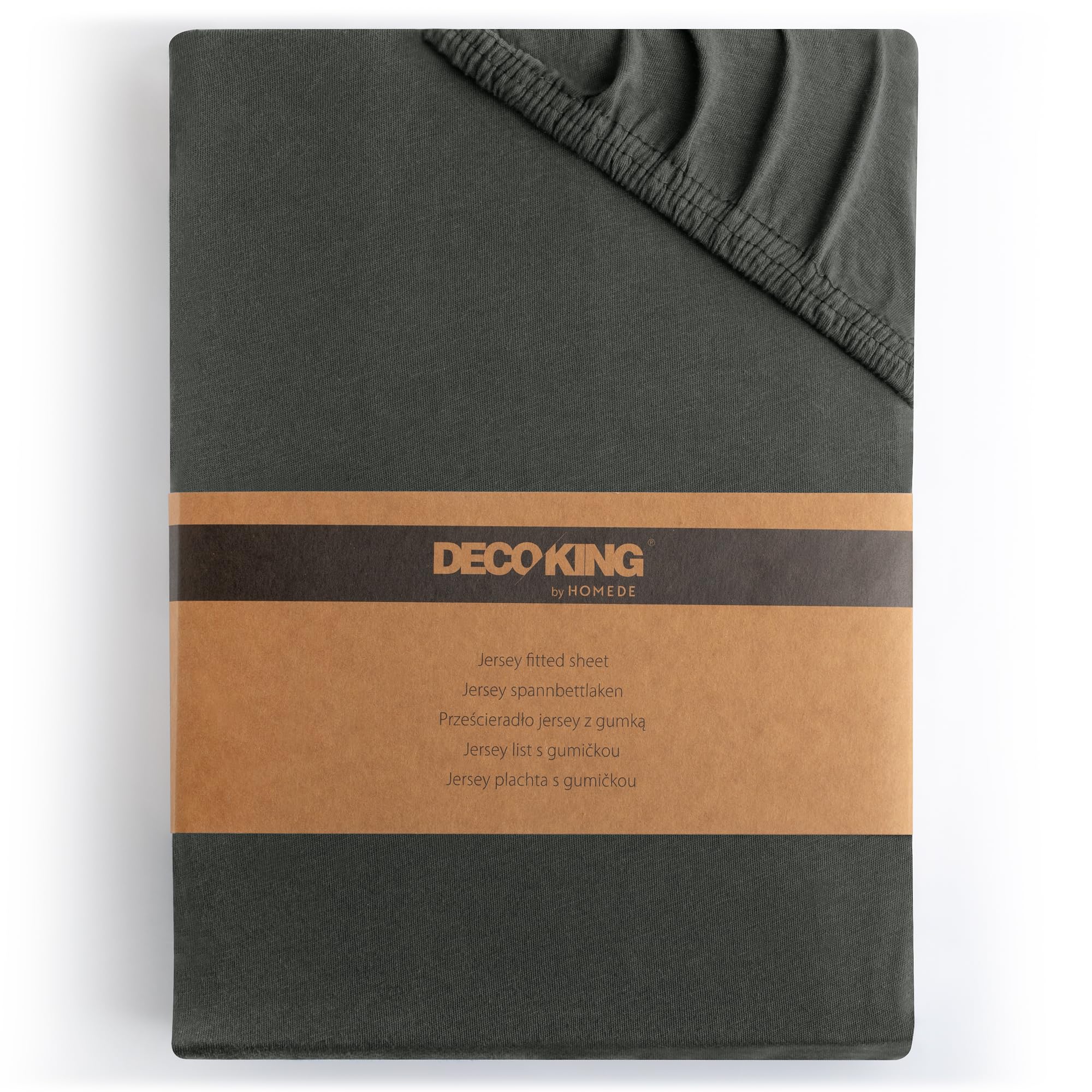 DecoKing Fitted Sheet King 100% Combed Cotton Soft Jersey Bed Sheet 140x200-160x