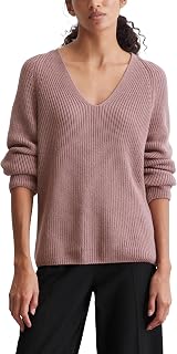 Marc OPolo Women's Organic Cotton Knitted Pullover with V Neck