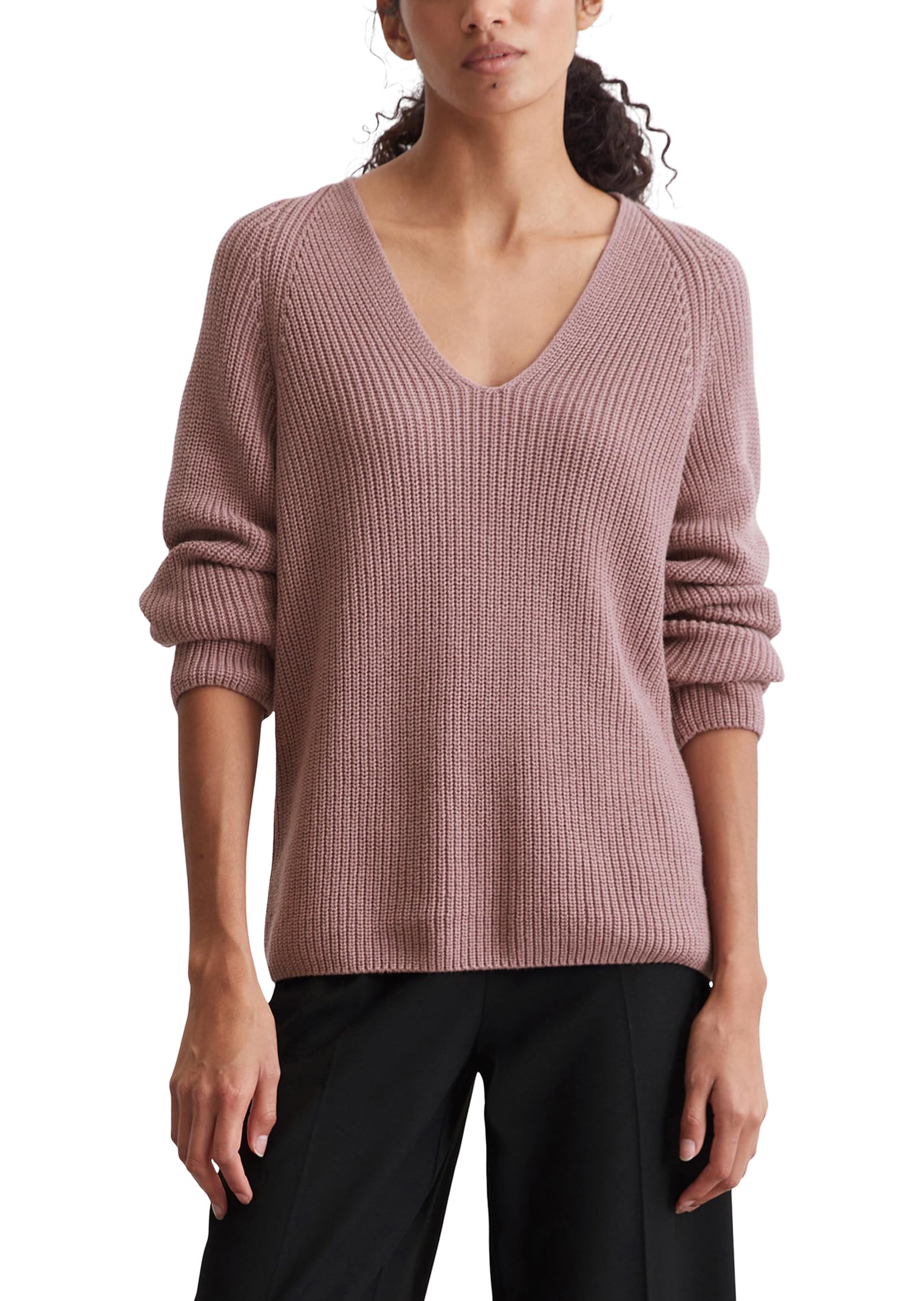 Marc OPolo Women's Organic Cotton Knitted Pullover with V Neck