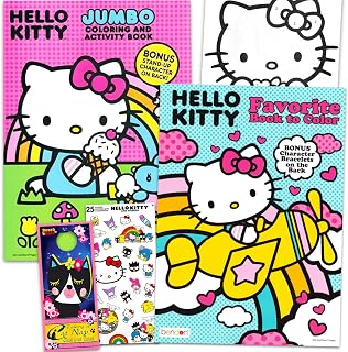 Hello Kitty Coloring Book for Kids Ages 4-8 - Bundle with Sanrio Coloring Pages, Activities, Games Plus Stickers, More | Hello Kitty Activity Book Set for Girls, Kids