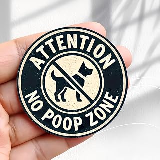 2.3 Inch Vintage Fridge Magnet - Beware No Poop Zone - Round Fridge Magnet - Retro Decoration - Perfect Size for Refrigerator, Cabinet or Any Surface