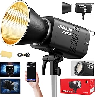 Godox Litemons LE300Bi LE300 Bi Luz Continua LED Video Light 320W 2800K~6500K 58900 Lux/1m TLCI/CRI≈98 Control Bluetooth 11 Efectos FX Montura Bowens Luz de Vídeo para Vlogging Live Youtube (Negro)