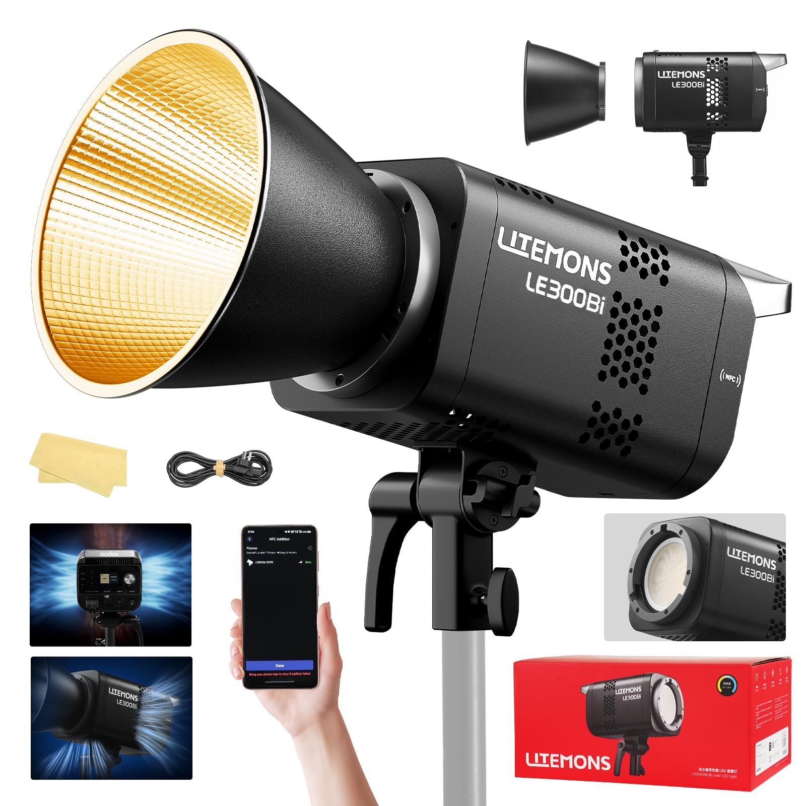 Godox Litemons LE300Bi LE300 Bi Luz Continua LED Video Light 320W 2800K~6500K 58