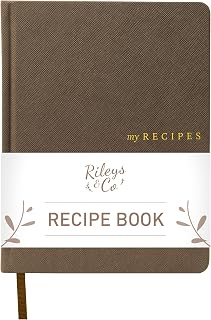 Rileys Recipe Book 8x6, Blank Recipe Journal to Write Own Recipes, Brown