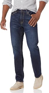 Amazon Essentials Pantalón Vaquero Elástico de Ajuste Recto - colores interrumpidos Hombre
