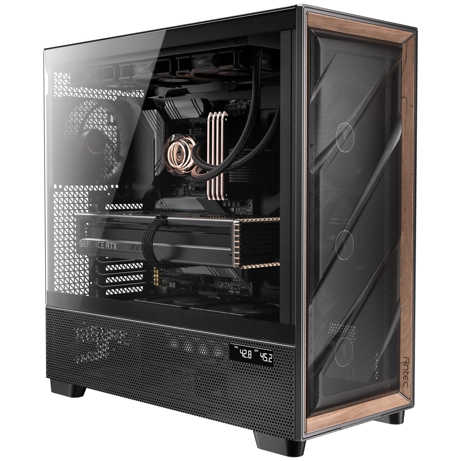 Antec Flux Pro Full-Tower E-ATX PC Case, 6 PWM Fans Included, Black | 6 PWM Fans