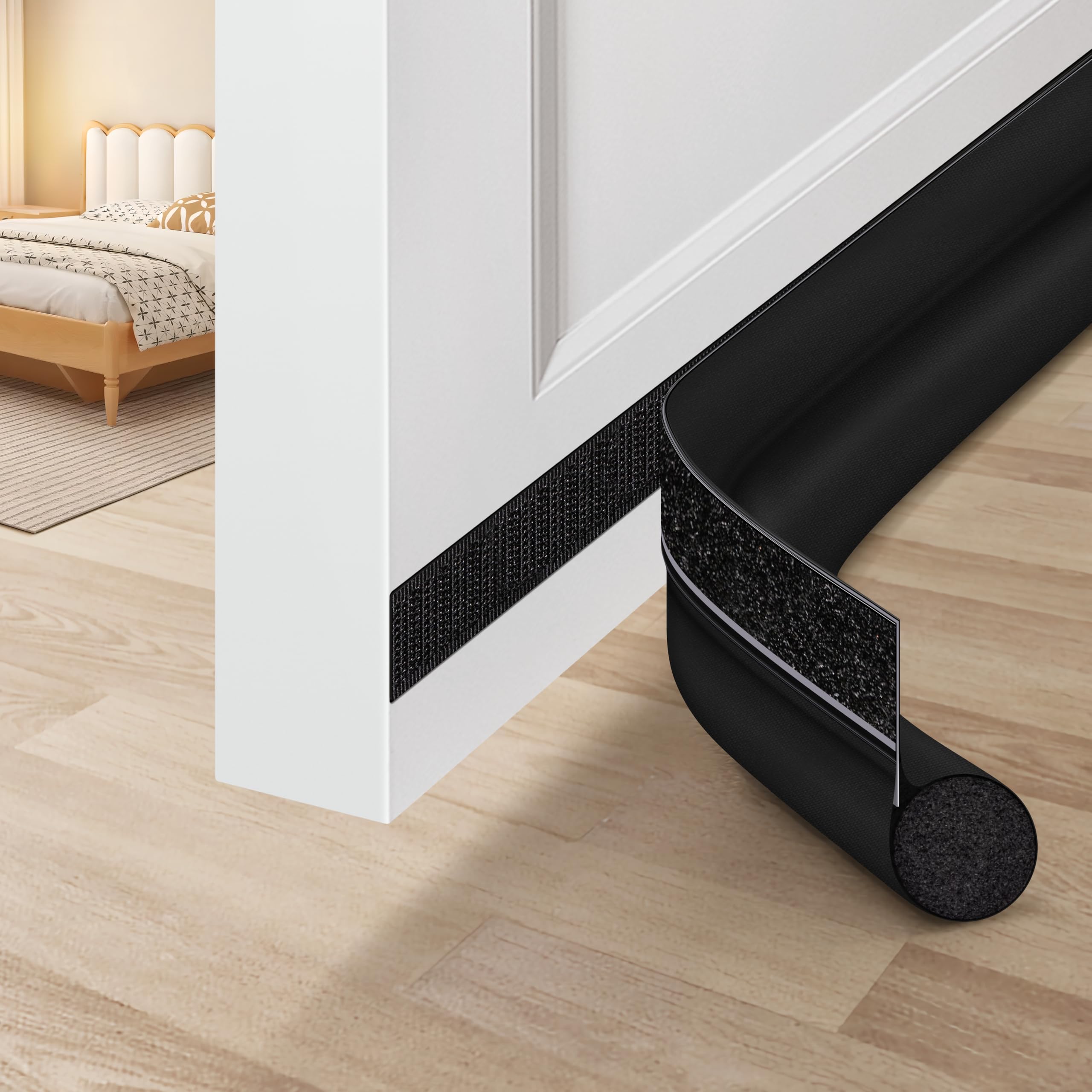MAXTID Door Draft Stopper 36 Inch Black Adjustable Door Draft Blocker Front Door