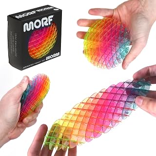 Morf Worm 3D Sensory Fidget Toys for Kids, Teens & Adults, Rainbow, Small | Quiet fidget toy for classroom, office & travel. Sensory toy for focus, stress & anxiety. Squish, stretch & bend!