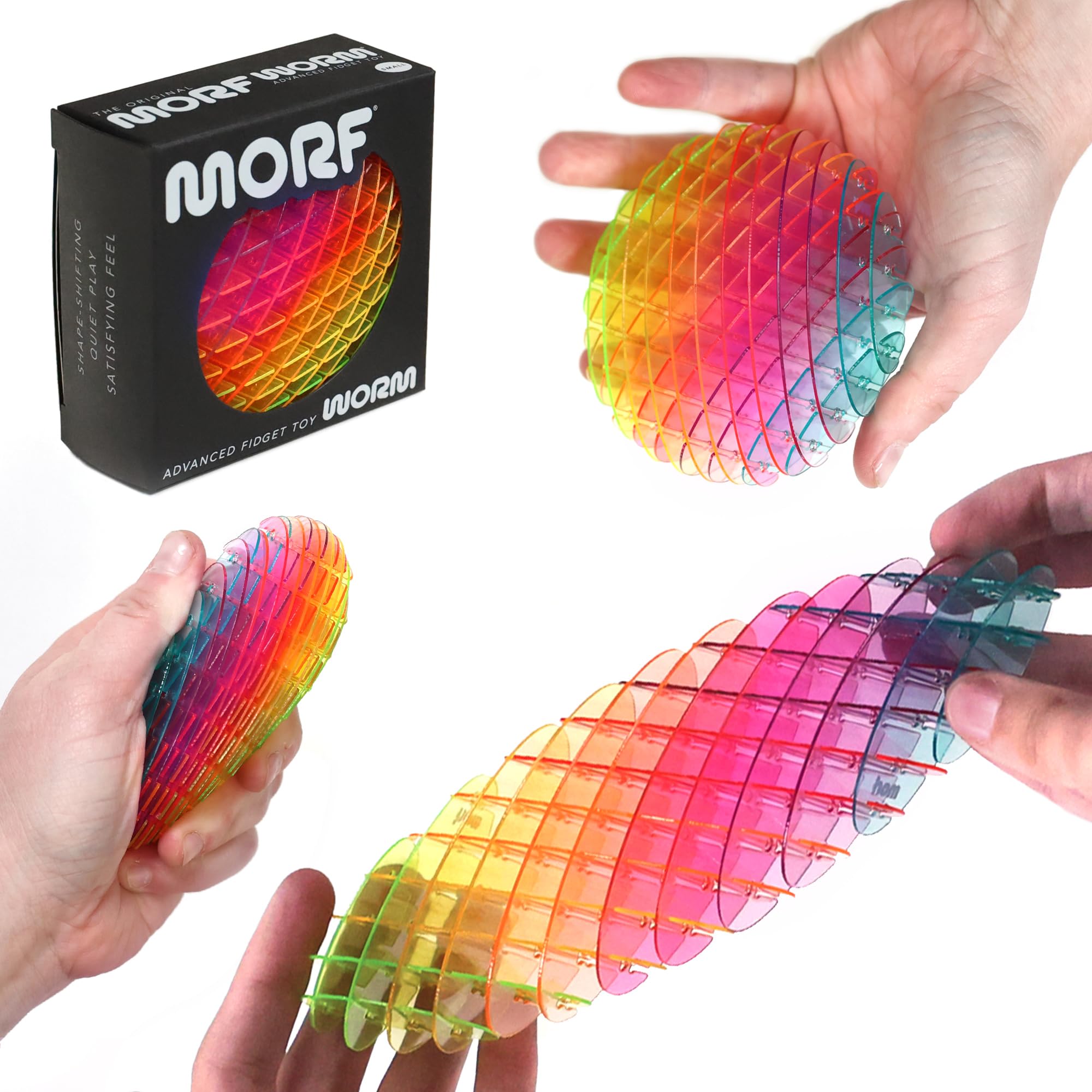 Morf Worm 3D Sensory Fidget Toys for Kids, Teens & Adults, Rainbow, Small | Quie