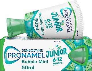 Sensodyne Pronamel Junior Bubble Mint Toothpaste, 6-12 Years, 50 ml | Kids fluoride toothpaste, enamel protection, sugar acid defence, bubble mint flavour, for ages six to twelve