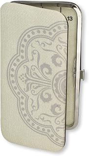 The Beadsmith Two Sided Magnetic Needle Case – Basic Elements – 6.25” x 3.25” x .75”, Snap Closure, One Side Printed with Needle Sizes – Keep Your Needles Organized and in One Place