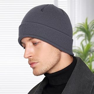 Cozy Knitted Hat for Men and Women, Soft Acrylic Winter Hat with Turned Cuff, Warm and Stylish Accessory for Cold Weather