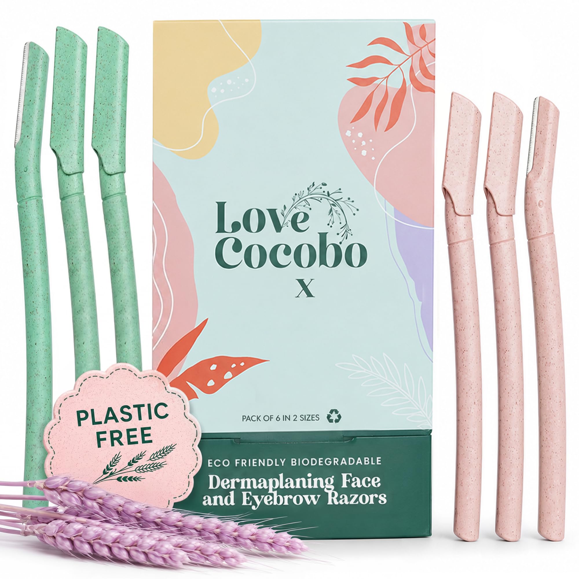 Love Cocobo Dermaplaning Blades For Face Eco Eyebrow Razor For Women 6 Pack | Pl