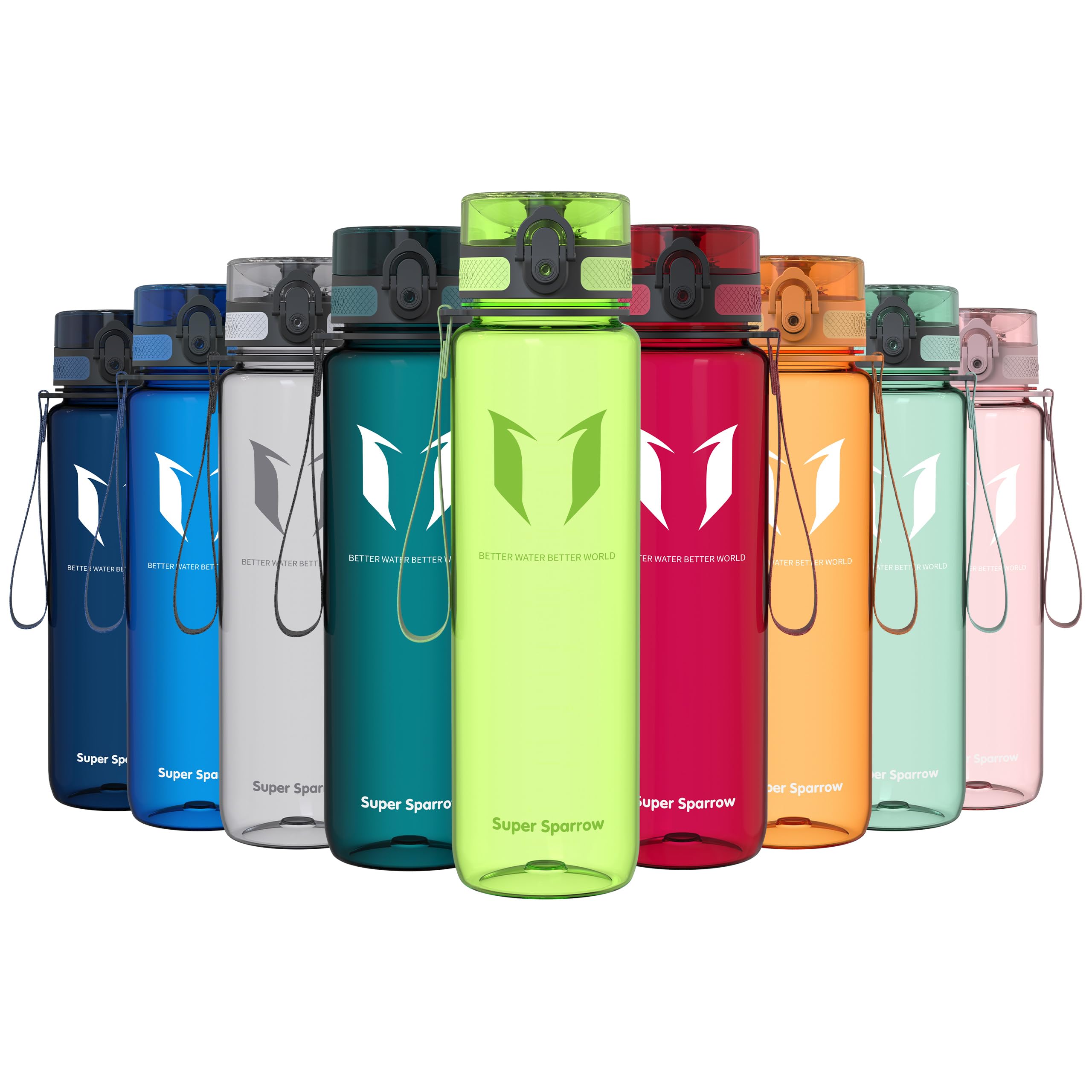 Sparrow Water Bottle 500ml/750ml/1L BPA-Free Tritan Drinks Bottle One-Click