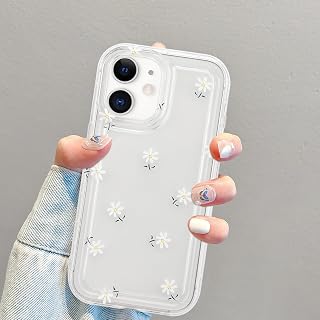 Clear Case Compatible with iPhone 11, Transparent Daisies for Women, Soft TPU Shockproof Protective Phone Case for iPhone 11