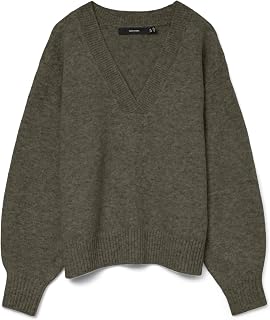 VERO Moda Women's Vmboom LS V-Neck Pullover Noos Vmboom LS V-Neck Pullover Noos (Pack of 1)