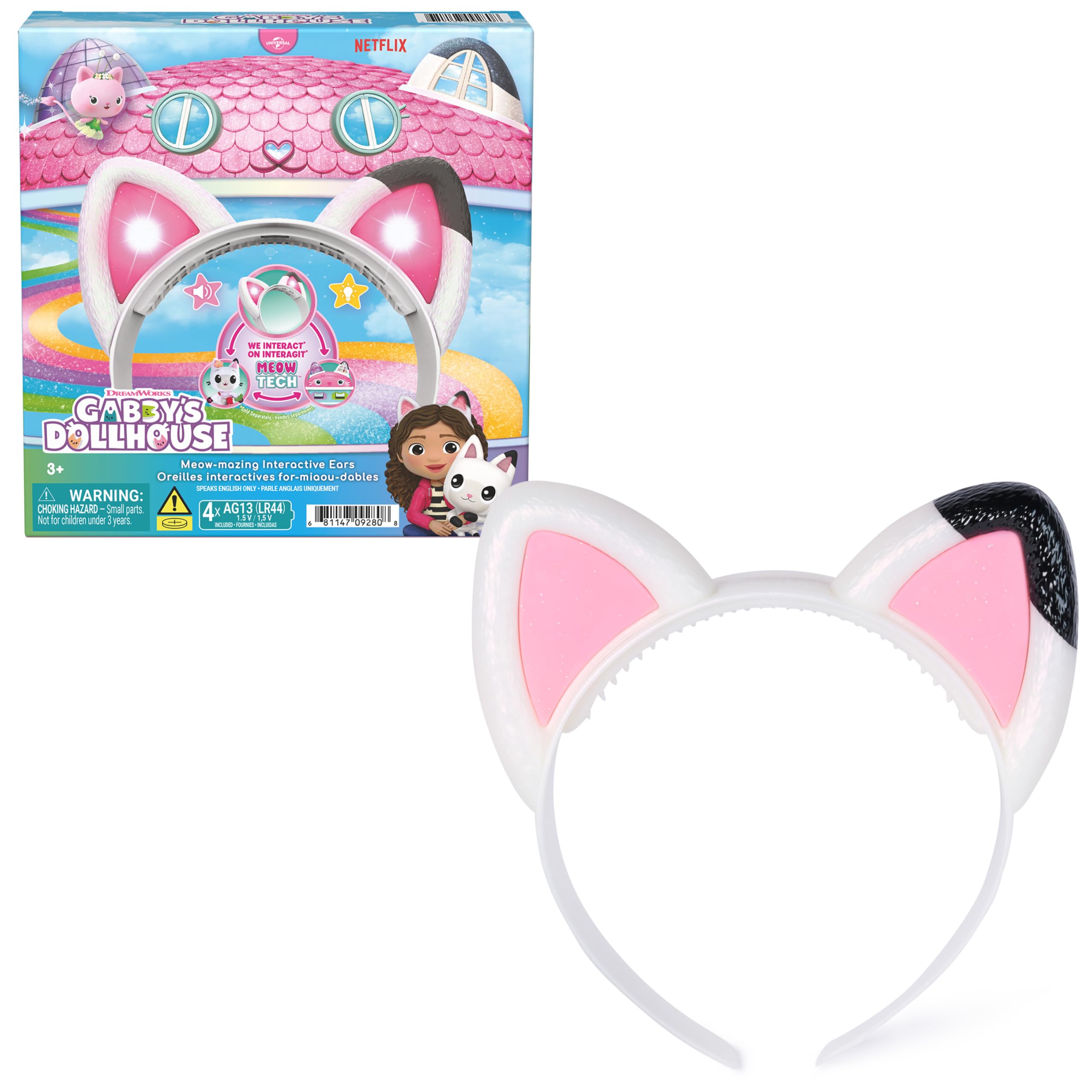 DreamWorks GABBY'S Dollhouse The Movie, Meow-Mazing Interactive Ears, Headband w