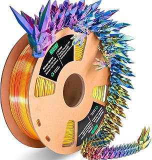 NEOTRY Silk Tri Colour PLA Filament 1.75mm 1kg, Multicolor 3D Printer Filament, Filament 3D Printing Materials for Most FDM 3D Printer, Silk PLA Red Yellow Blue, Rainbow PLA Filament 1.75mm ± 0.02