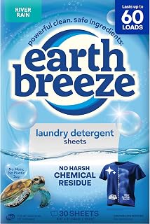 Earth Breeze Laundry Detergent Sheets River Rain 60 Loads