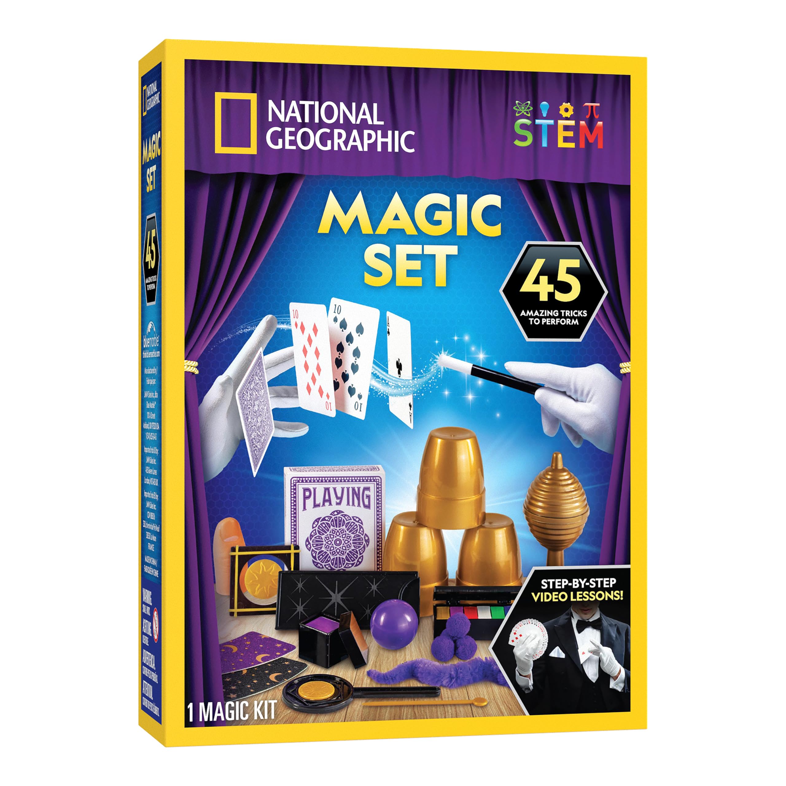 National Geographic Kids Magic Kit with 45 Tricks for Kids Ages 8-12 | Perform C