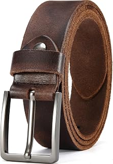 DOOPAI Men's Full Grain Leather Belt, 1.5" Wide, Handmade Casual Belt