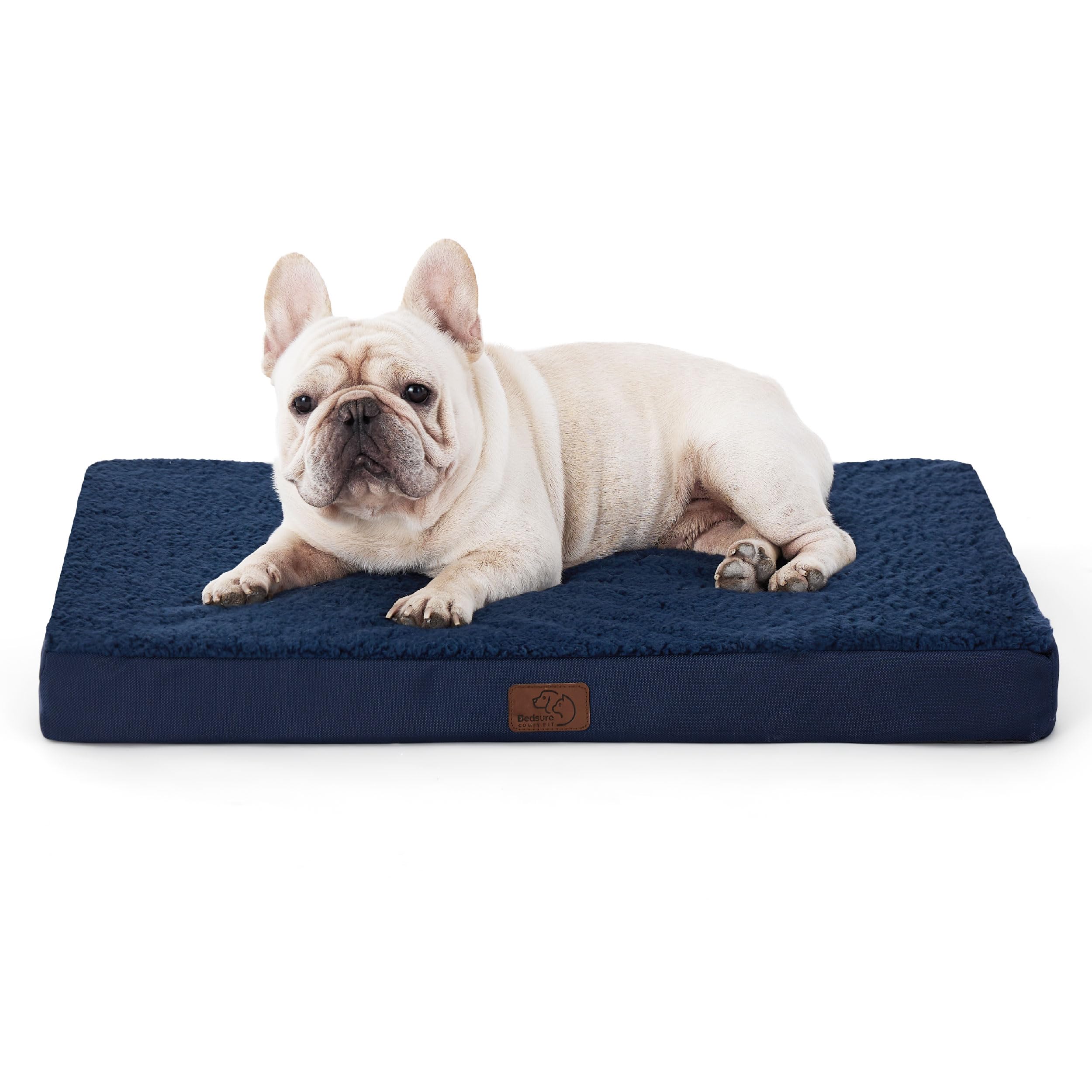 Bedsure Orthopedic Dog Bed with Washable Cover for Small Dogs, 76x51cm Navy