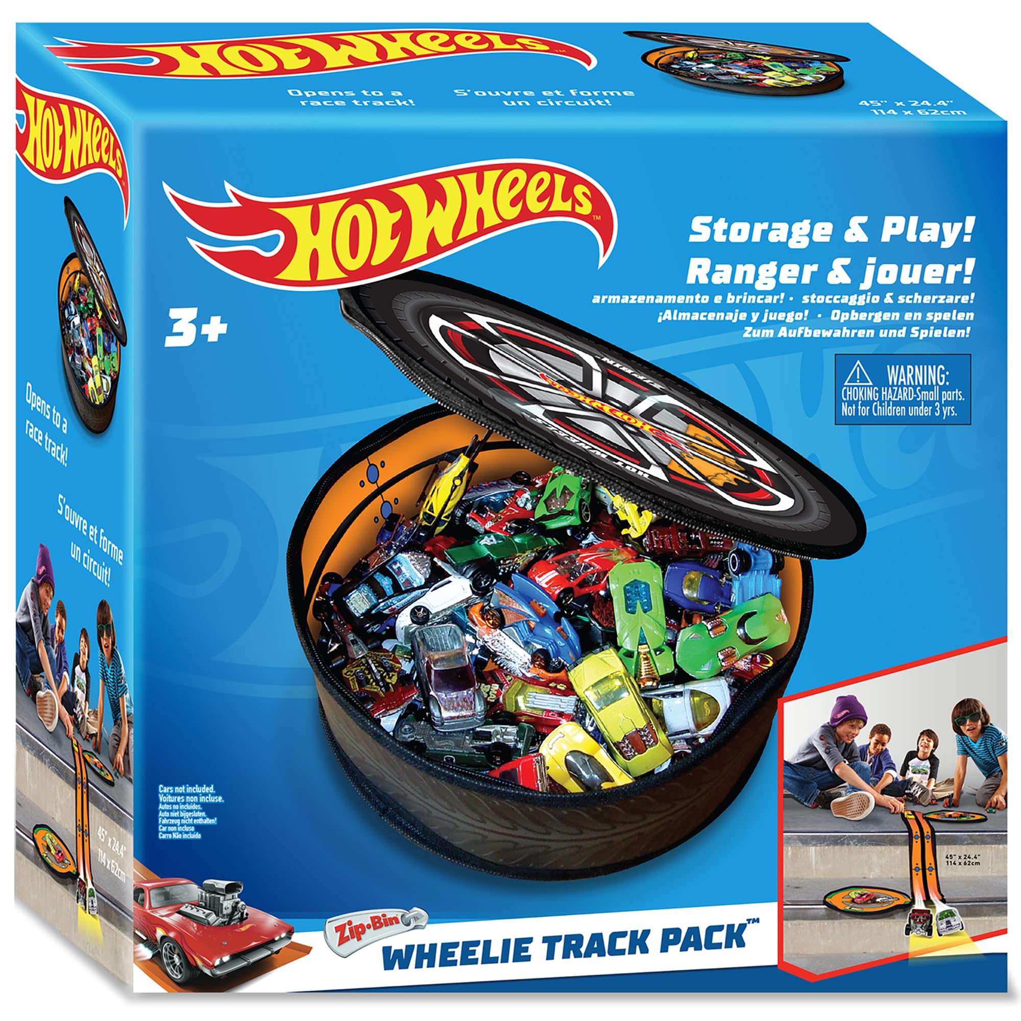 Hot Wheels ZipBin Wheelie Track Pack - Portable Toy Car Storage, Ages 3+ | Unzip