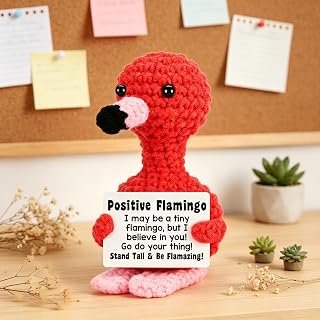 Mini Flamingo Easter Basket Stuffers Essentials for Girls Birthday Gifts Graduation Mother's Day Positive Crochet Animals Emotional Support Handmade Flamingo