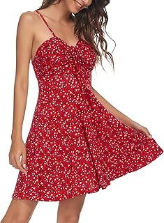 Missufe Women's Casual Drawstring Ruched Drawstring Mini Dress