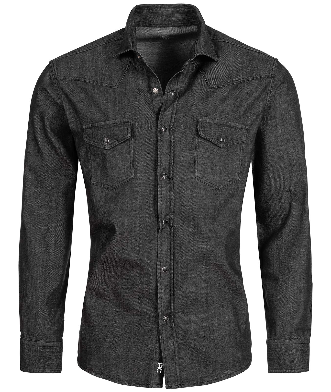 Rock Creek Men's Denim Shirt Denim Blue Men's Regular Fit Long Sleeve Shirt S – 