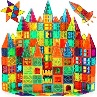 FNJO Magnetic Tiles, 110PCS Magnet Building Blocks STEM Toy for Kids | Magnet Building Set, Construction Learning Play, Montessori Preschool, Boys Girls