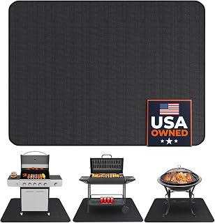 Under Grill Mats for Outdoor Grill (48 x 30 inch) Double-Sided Mat for Under Fire Pit Mat the Perfect Grill Matt for Outdoor Grill Deck Protector and BBQ Matt for Under Grill Mat for Deck