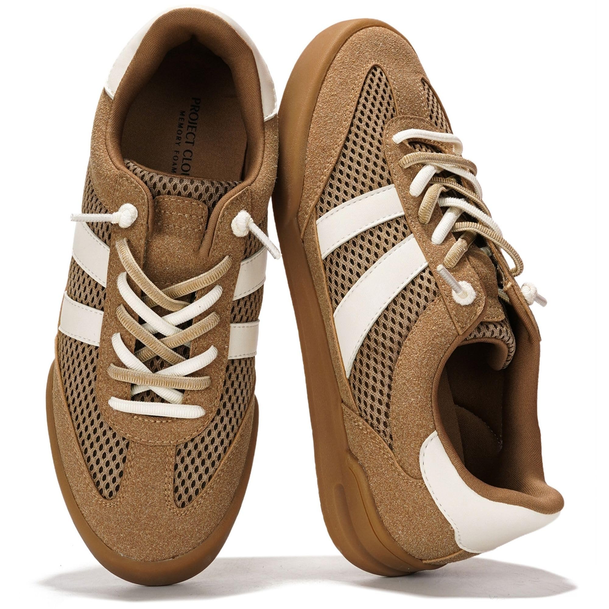 Project Cloud Casual Genuine Leather Trainers for Women, Memory Foam Insoles Wom