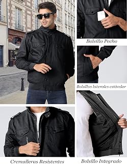MAGCOMSEN Men's Casual Cotton Jacket with Multi Pockets