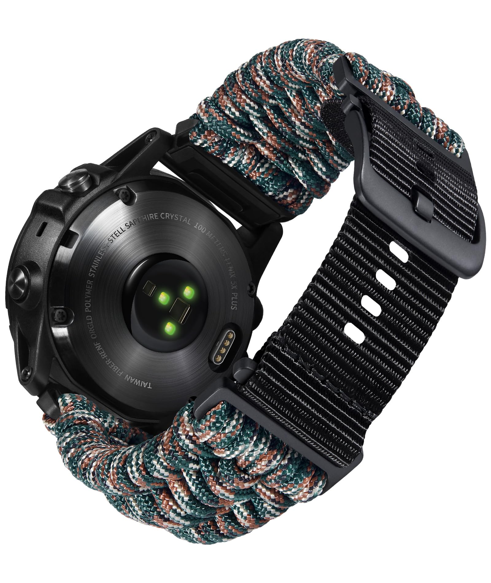 BINLUN Compatible with Garmin 20mm 22mm 26mm Braided Military Paracord Strap Spo