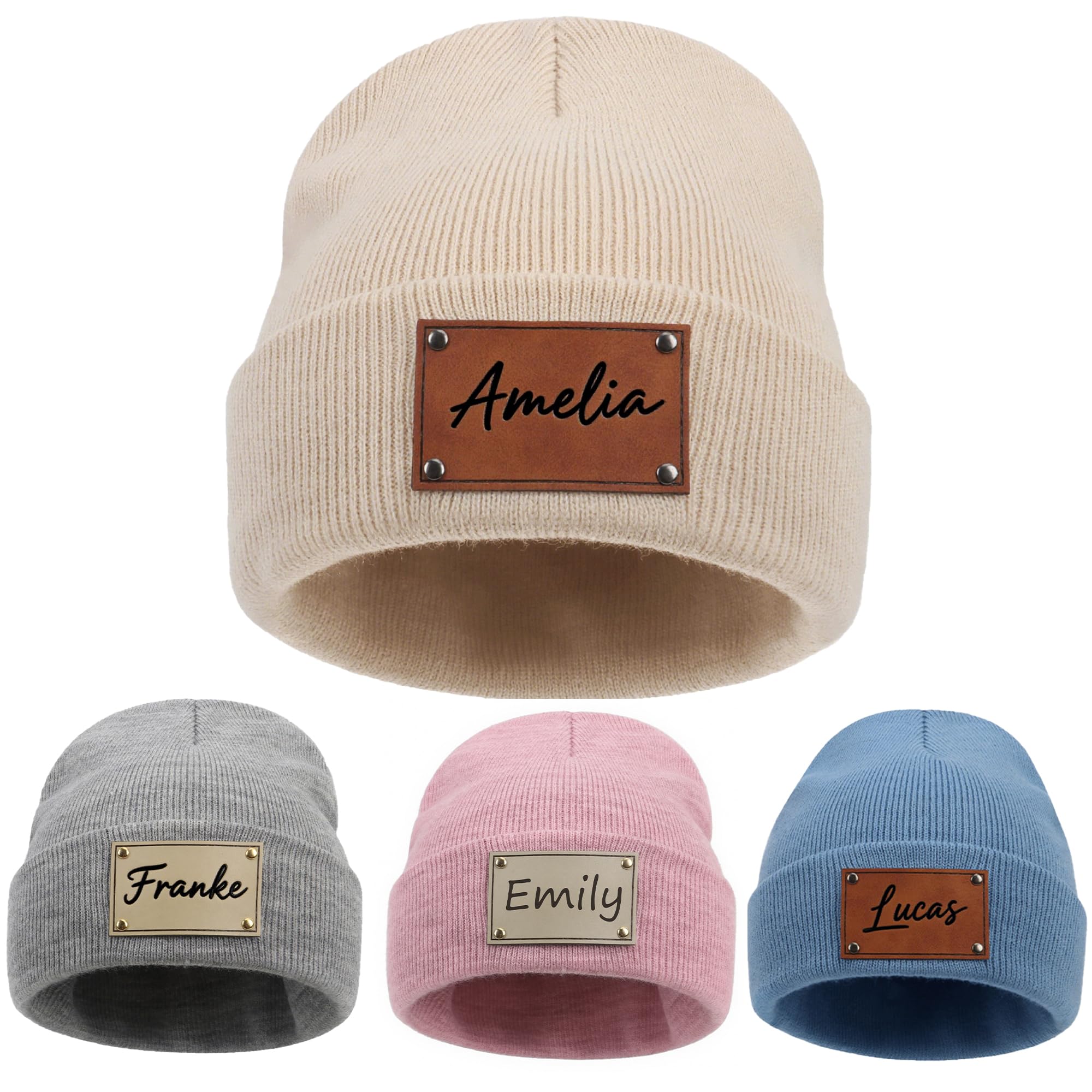 Custom Baby Beanie Hats for Kids,Personalized Toddler Beanies Winter Hat with Na
