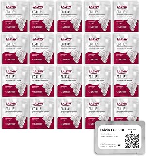 Lalvin EC-1118 Wine Yeast (20 Pack) - Sold by CAPYBARA Distributors Inc. | Champagne Yeast, Make Wine Cider Mead Kombucha At Home, 5 g Sachets, Saccharomyces cerevisiae