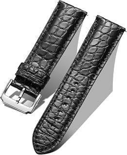 BINLUN Alligator Leather Watch Bands for Men Watch Straps Handmade Crocodile Grain Quick Release Replacment Genuine Classic Leather Women Watchband Black Brown Blue 18-22MM