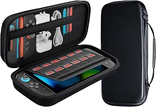 Thionyee Waterproof hard shell with soft interior portable travel case for Nintendo Switch 2 (2025) —— Protective case with accessory storage bag and 12 game card slots Black