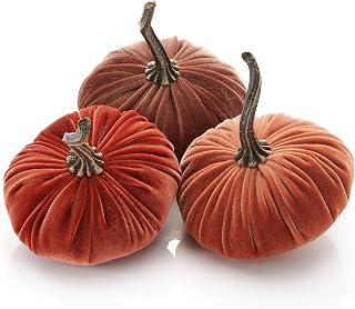 Your Heart's Content Set of 3 Small Velvet Pumpkin (Sm Harvest Bronze Rust) | autumn decor, Halloween indoor decor, fall cozy vibe, gift set, bowl filler centerpiece, gift set for hostess, pumpkin spice