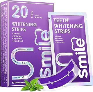 Purple Teeth Whitening Strip 20 Counts - Whitening for Teeth Sensitive, Professional Teeth Whitening Strips, Fast Remove Smoking, Coffee, Wine Stains, Teeth Whitening Kit Pack of 10 Treatments