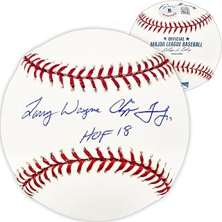 Chipper Jones Autographed Official MLB Baseball Atlanta Braves Full Name Signature "HOF 18" Beckett BAS QR Stock #224730 - Autographed Baseballs