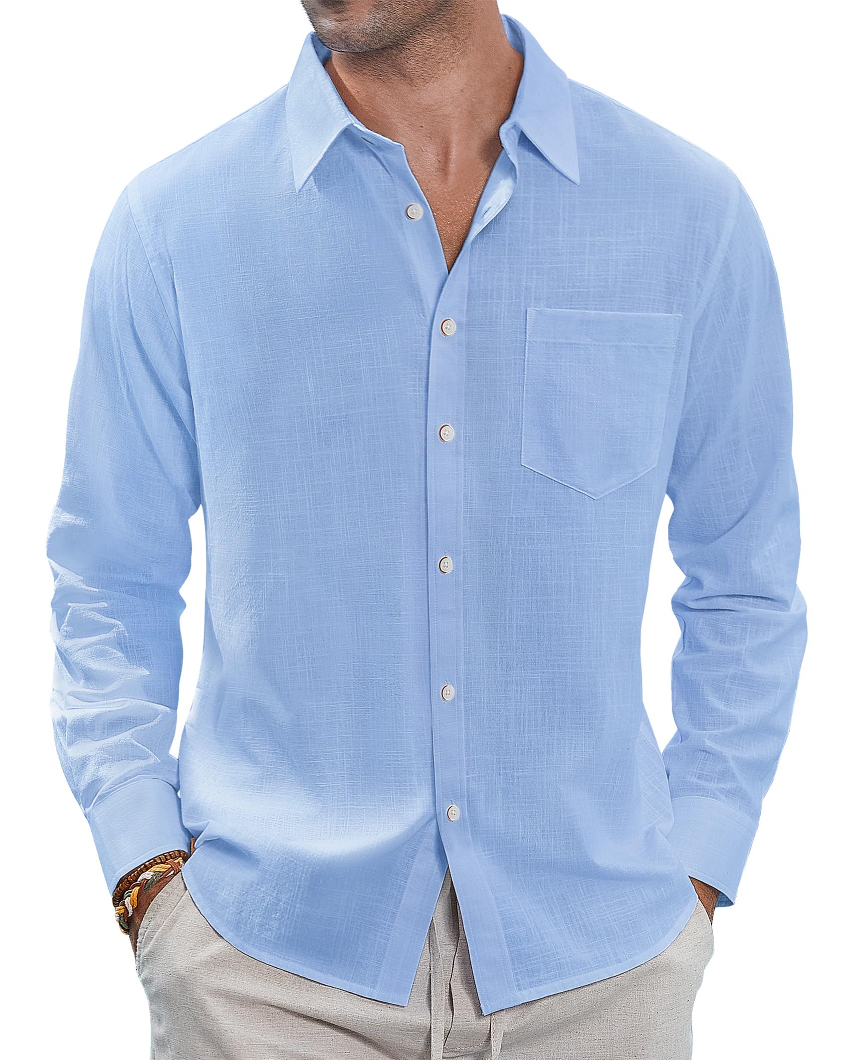 J.Ver Men's Pajama Pants Button Down Shirt