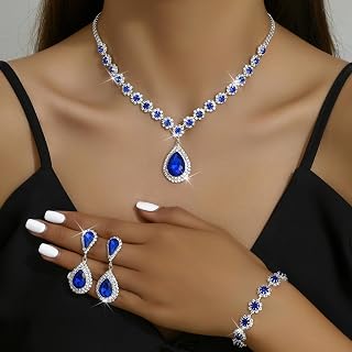 Bridal Jewellery Set Necklace and Earrings Bridesmaid Rhinestone Set Formal Accessories Women Costume Prom Jewelry Wedding Friendship Gifts