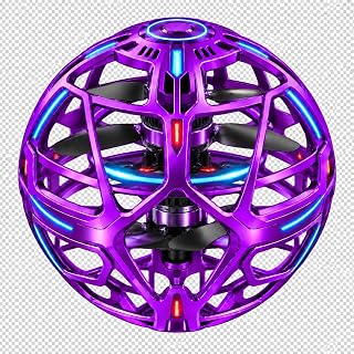 Bridge Cutters Purple Pro Flying Orb Returning Hover Ball with LED Lights, 7 Minute Rechargeable Boomerang Spinner Mini Drone, Indoor Outdoor Magic Fly Sphere, Birthday Gifts for Boys and Girls