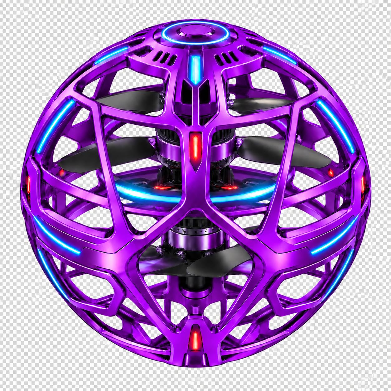 Bridge Cutters Purple Pro Flying Orb Returning Hover Ball with LED Lights, 7 Min