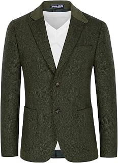 PJ PAUL JONES Mens Herringbone Blazer Vintage Tweed Wool Blend Sport Coat Jacket