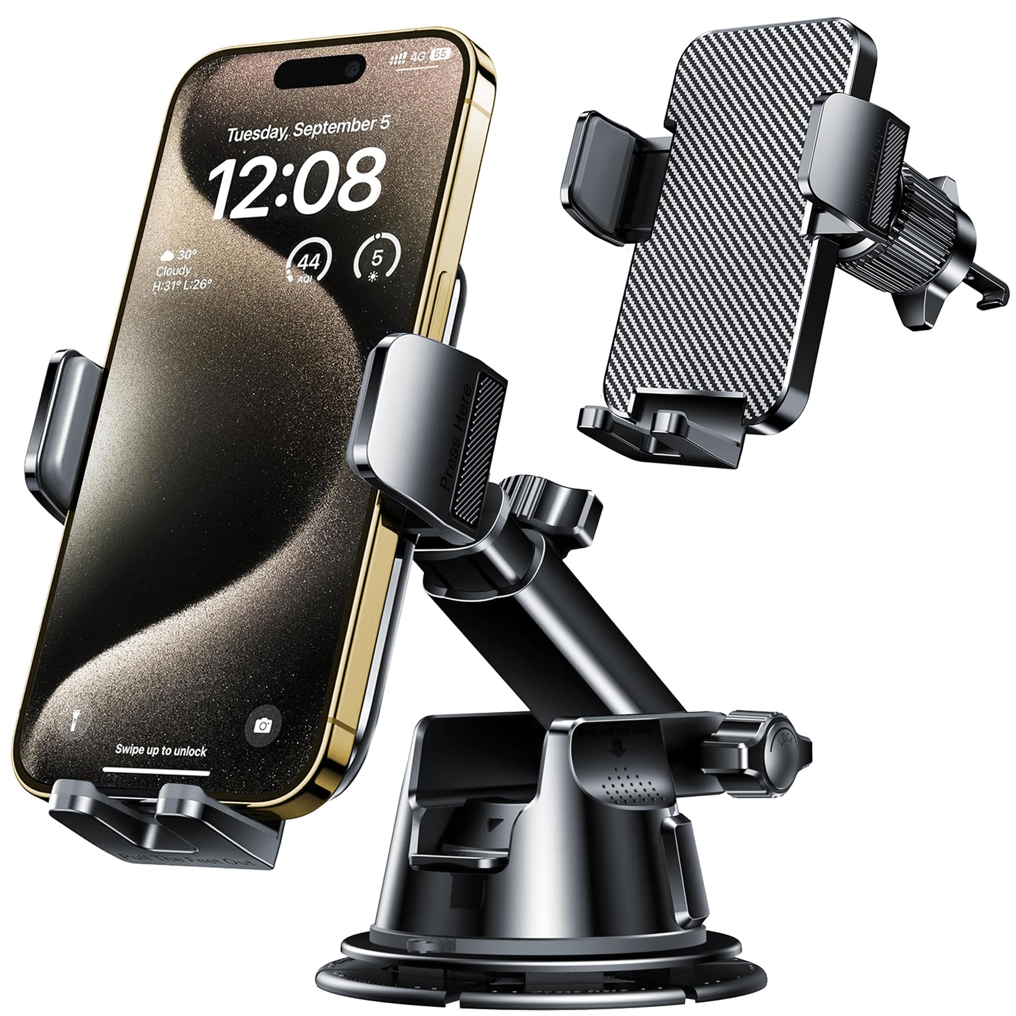 Qifutan Dash Mounted Holders Phone Holders for Your Car Phone Mount for Car Wind